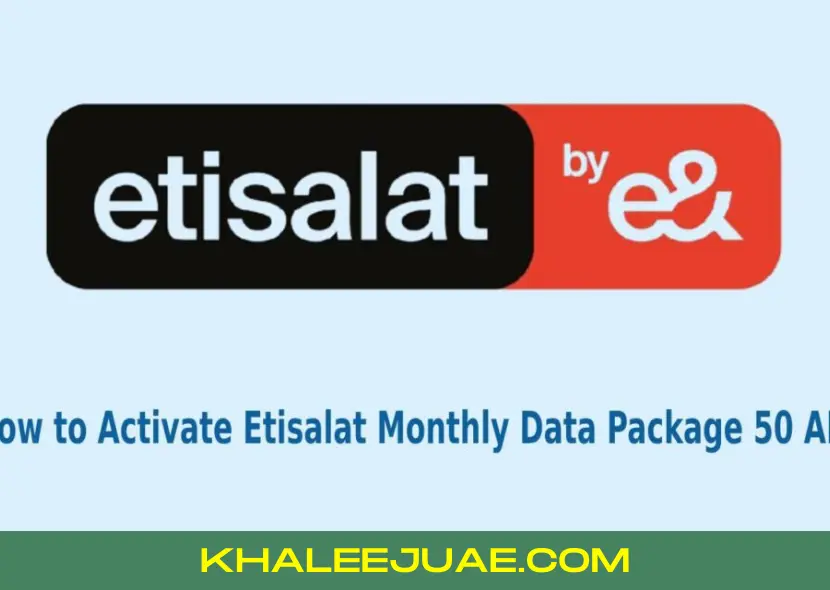 Activate Etisalat Monthly Data Package 50 AED