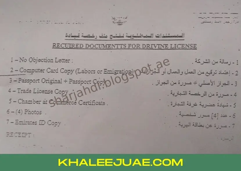 Abu Dhabi Driving License File Opening Requirements