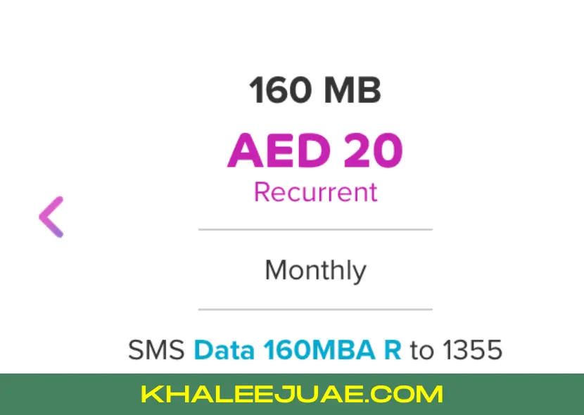 Subscribe to Du Monthly Data Package 20 AED